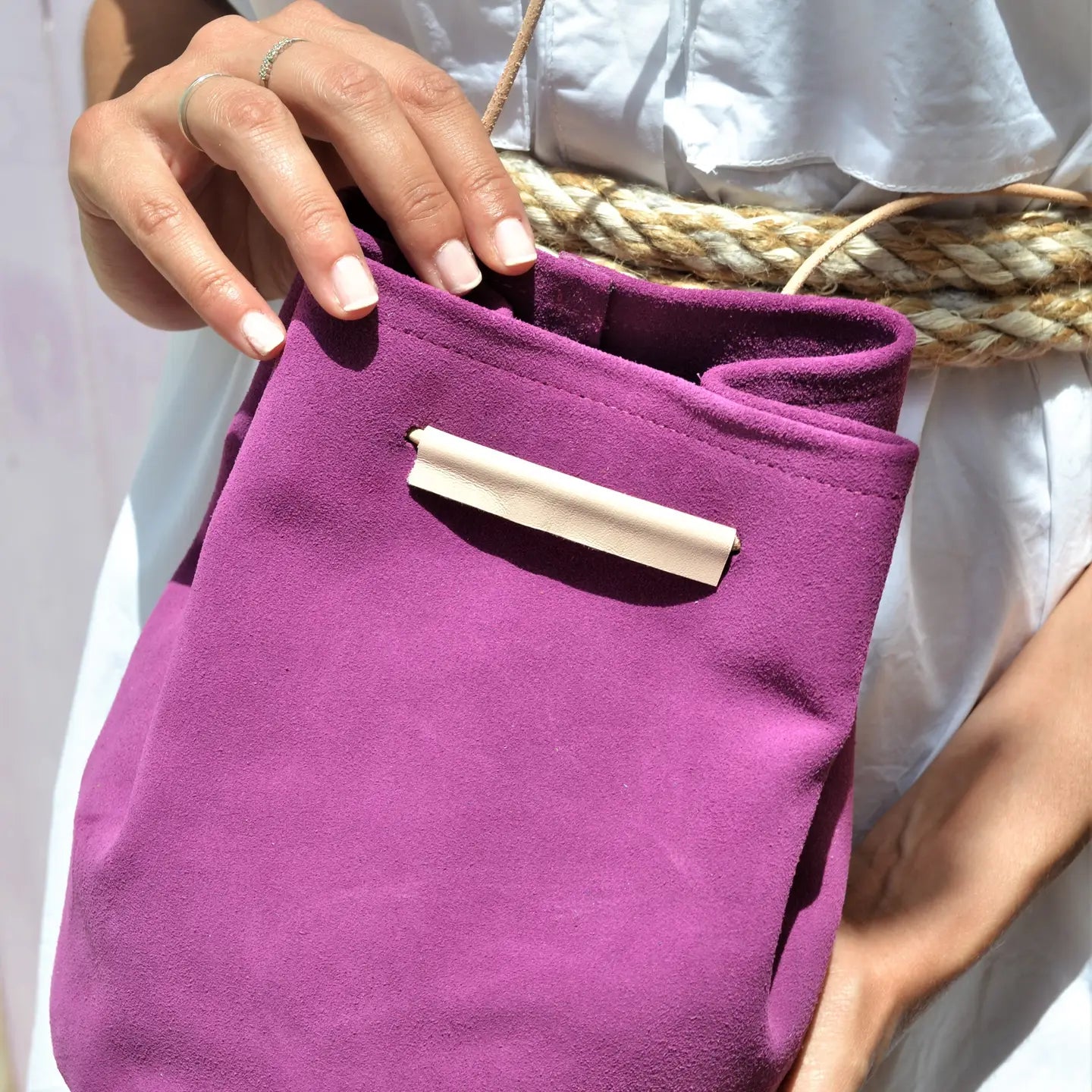 Ioli Leather Bucket Bag — Orchid | Ana Koutsi