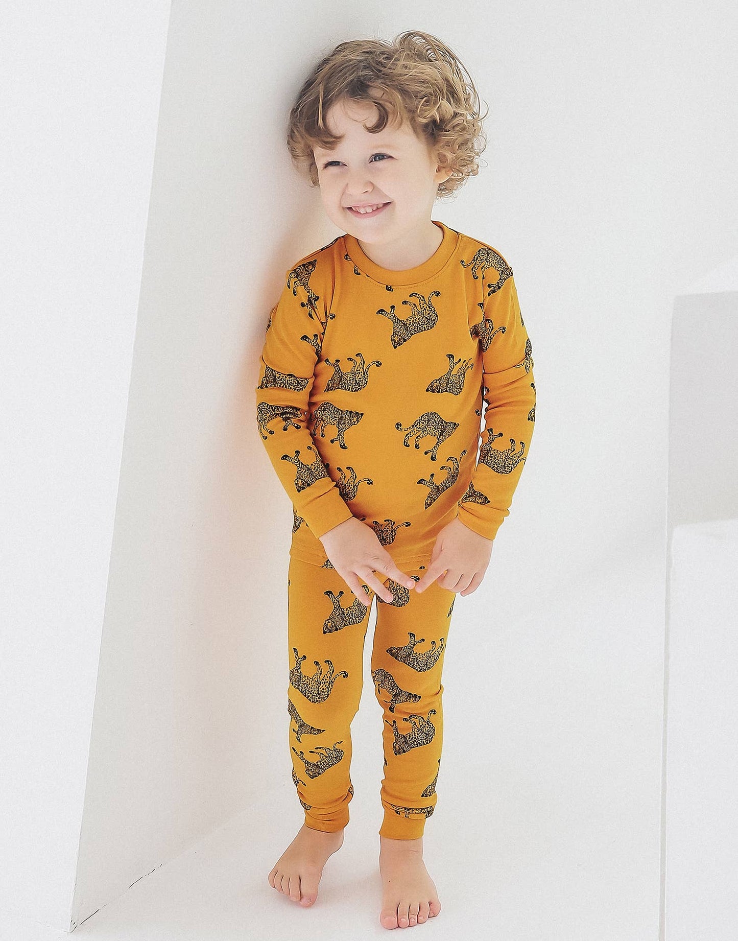 Orange Cheetah Long Sleeve PJs