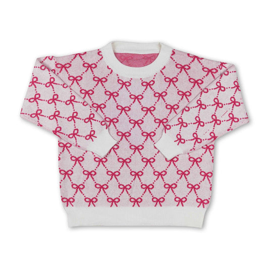 Pink bow kids sweater