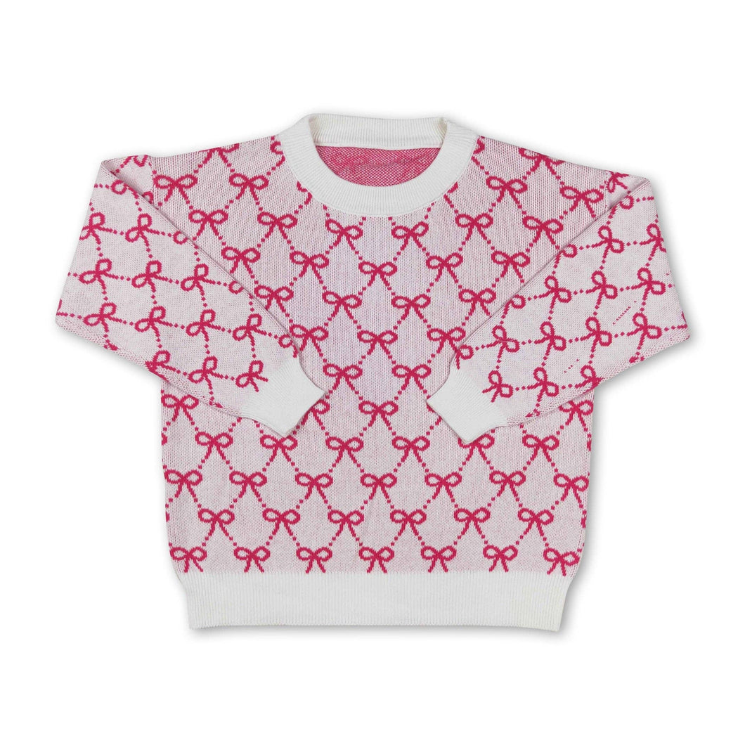 Pink bow kids sweater