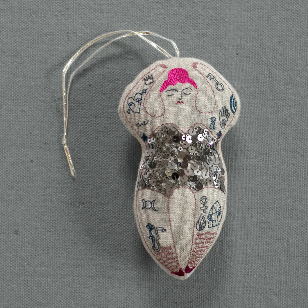 Tattooed Strong Lady - Cotton-Filled Ornament