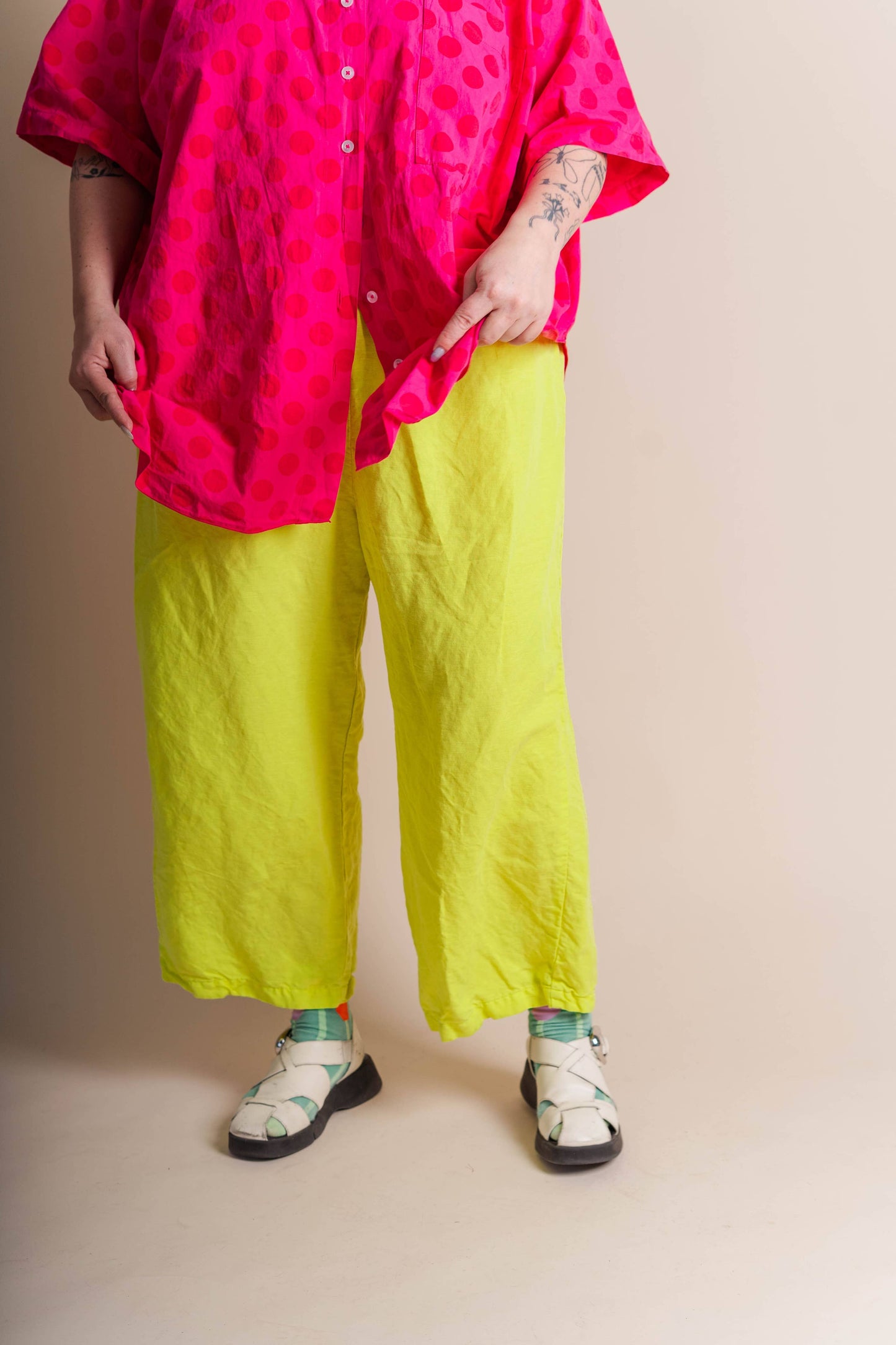 Bright Yellow Linen Pant