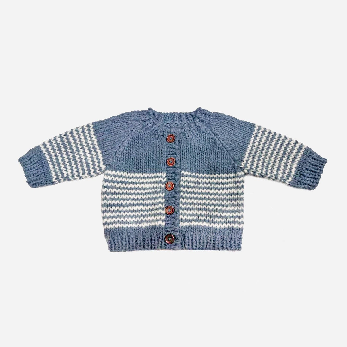 Stripe Blue/Cream Cardigan Sweater