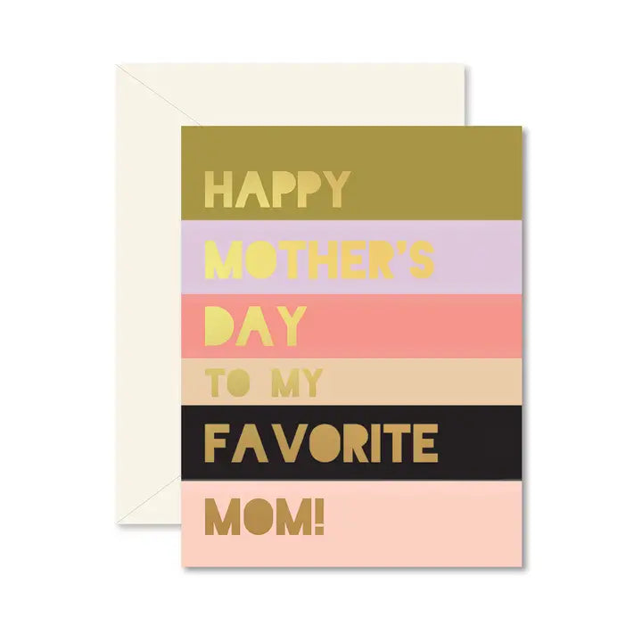 Colorblock Favorite Mom Greeting Card