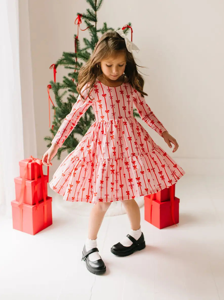 Gwendolyn Ruffle Dress - Red Bows