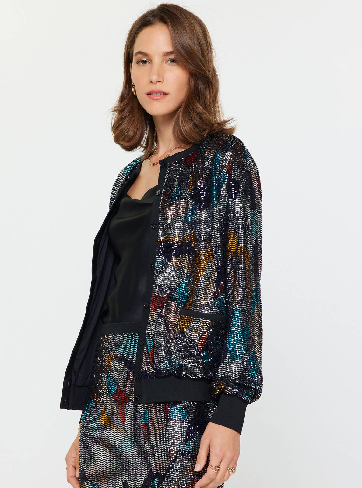 Metallic Sequin Cardigan