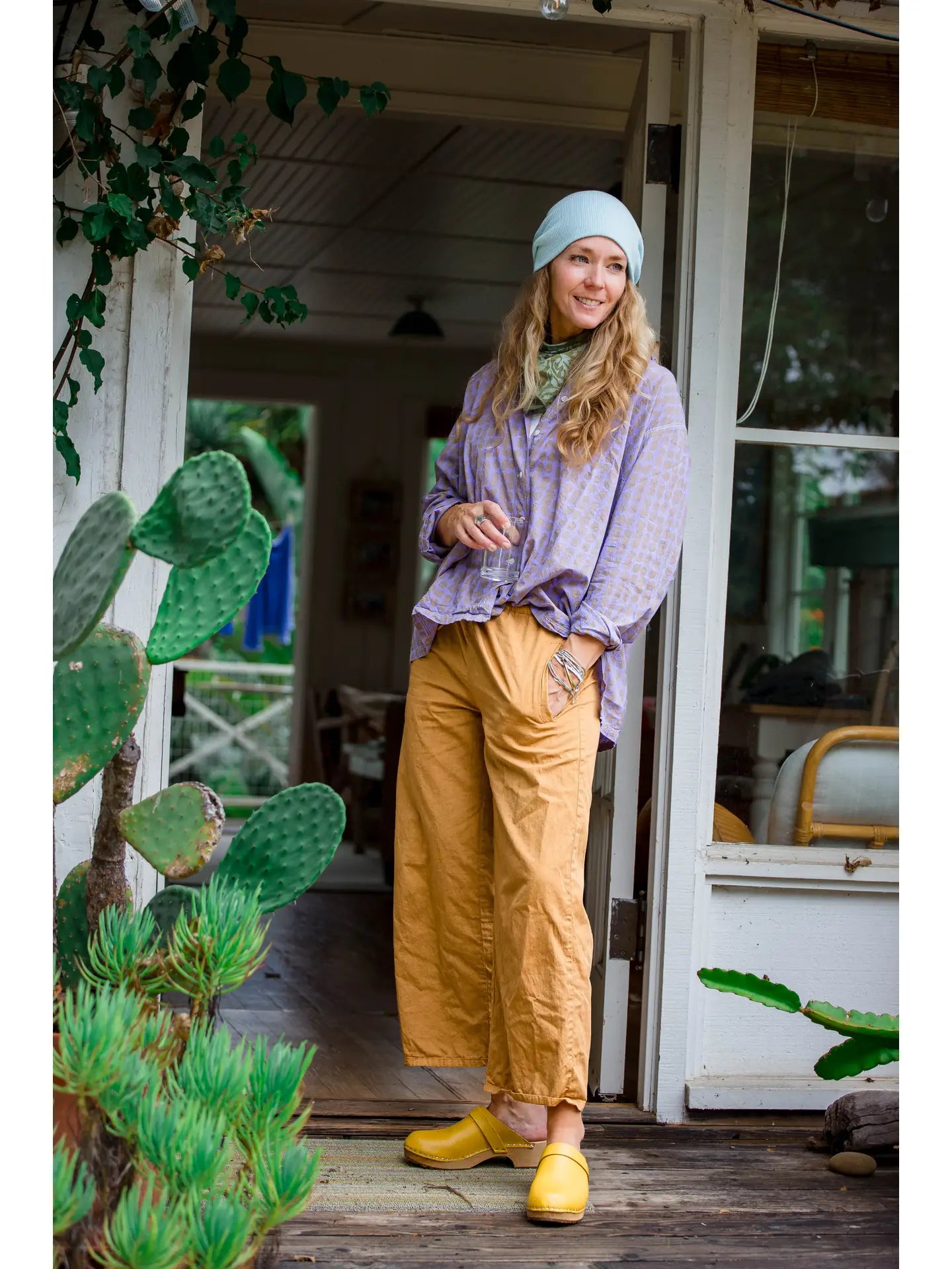 Lavender Boyfriend Shirt-Messy Dot