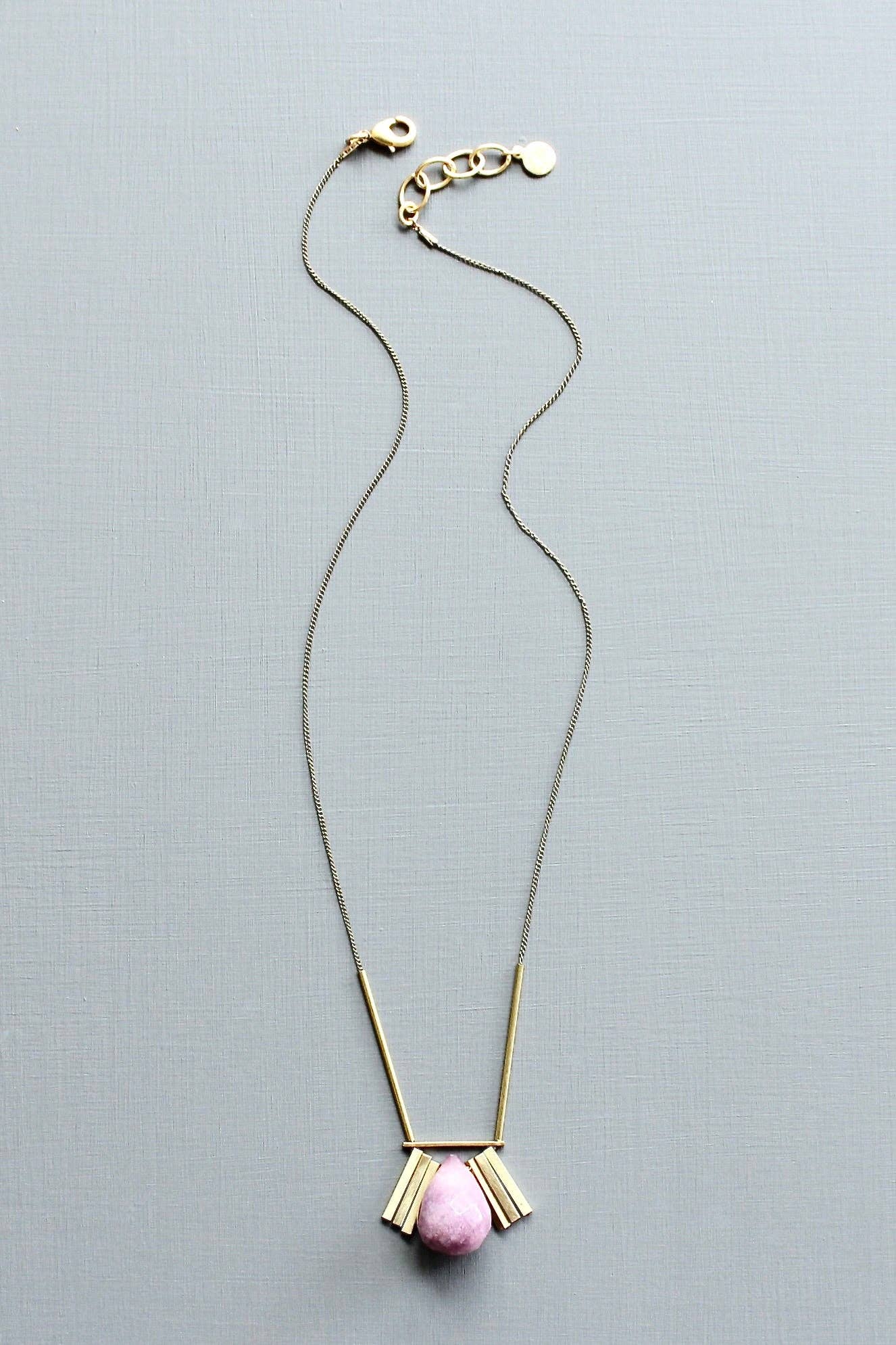 Purple ArtDeco pendant necklace