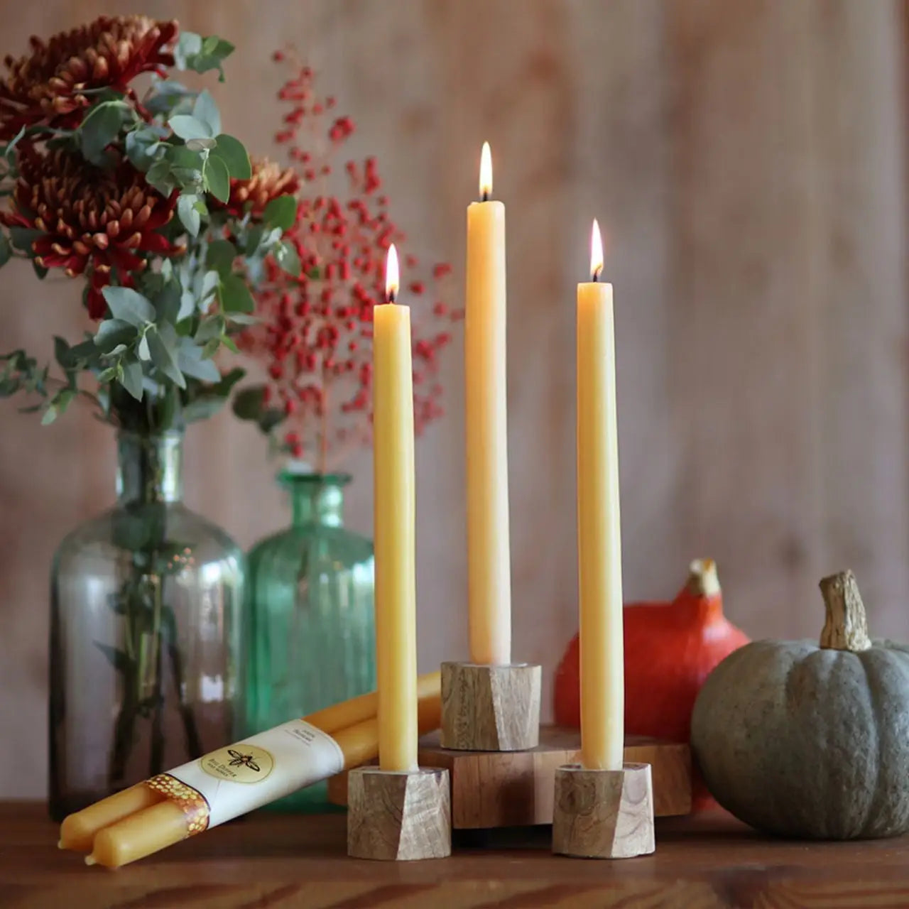 100% Pure Beeswax Tapers - Several Colors