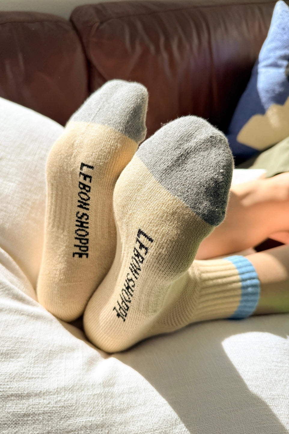 Color Block Girlfriend Socks - Yellow/Blue