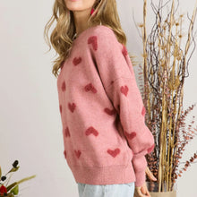 Load image into Gallery viewer, Lovely Heart Sweater - Pink/Red
