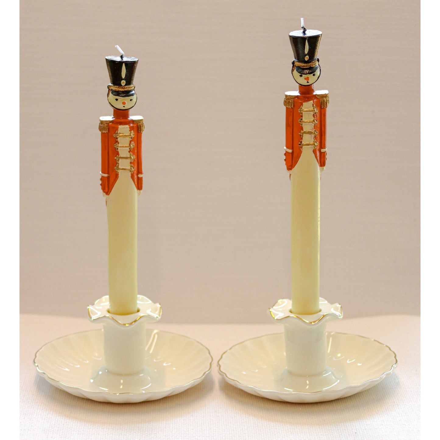 Gilded Cream Candle Holder