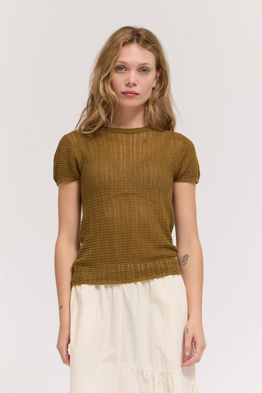 Pointelle Knit Tee