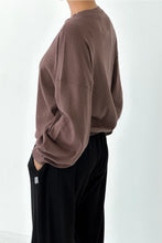 Load image into Gallery viewer, Pointelle Core Sweatshirt - Chocolate

