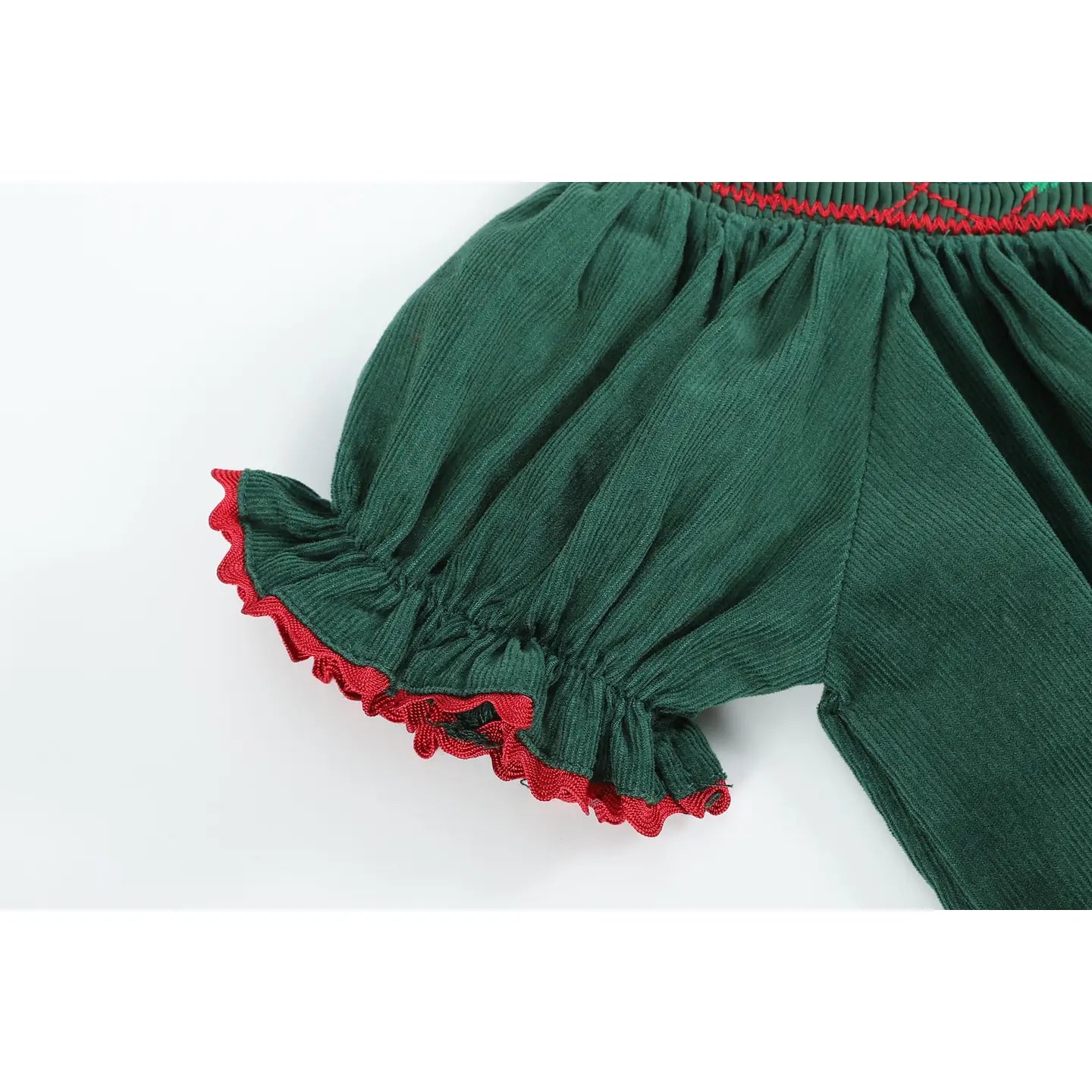 Green Mistletoe Smocked Dress