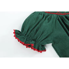 Load image into Gallery viewer, Green Mistletoe Smocked Dress

