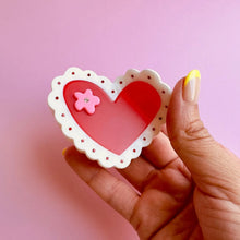 Load image into Gallery viewer, Valetines Laced Hearts Hair Claw
