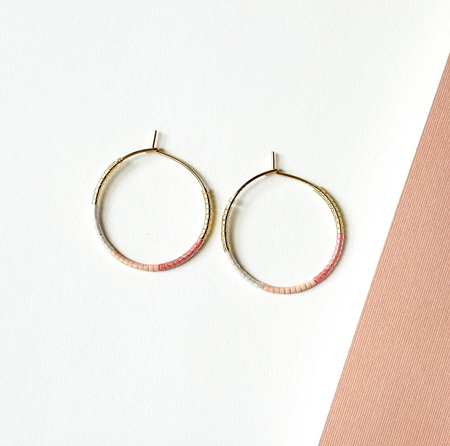 Pink Ombre Hoops | Spring Hoop Earrings