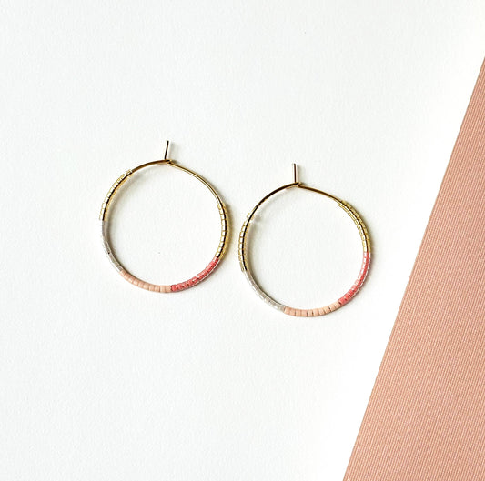 Pink Ombre Hoops | Spring Hoop Earrings
