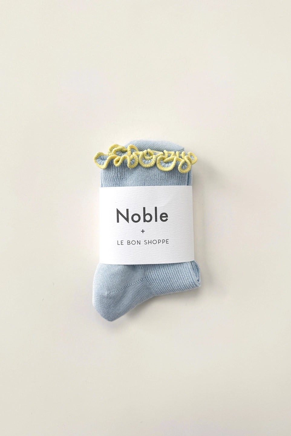 The Petite Ruffled Modal Socks - Baby Blue/Butter