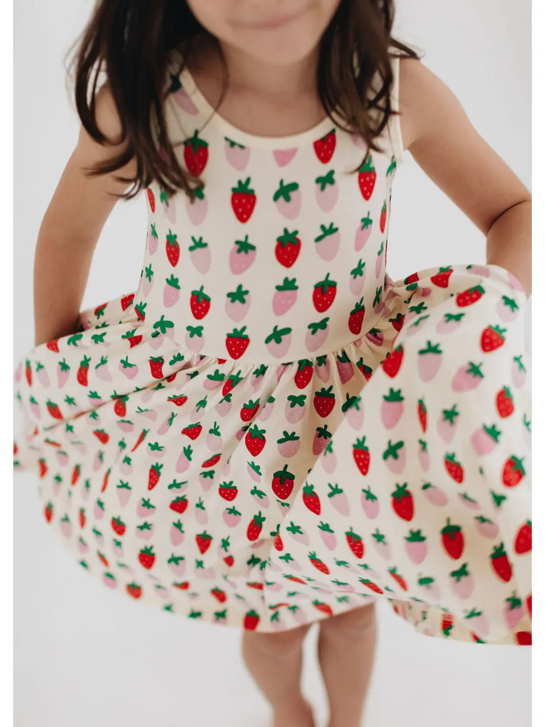 Sleeveless Twirl Dress - Strawberries