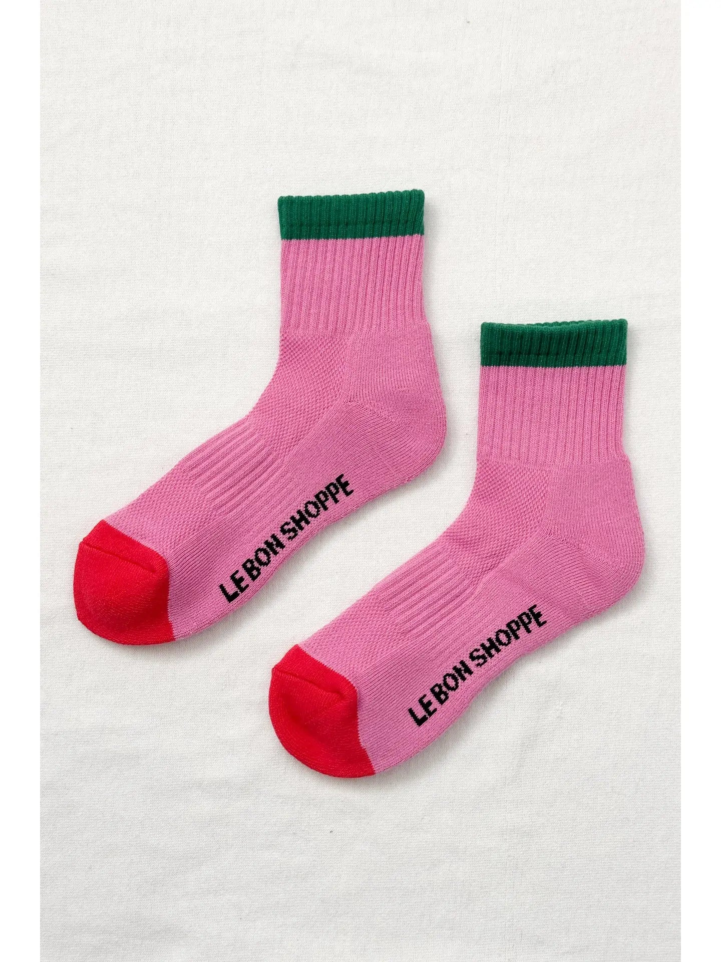Color Block Girlfriend Socks - Rose/Green