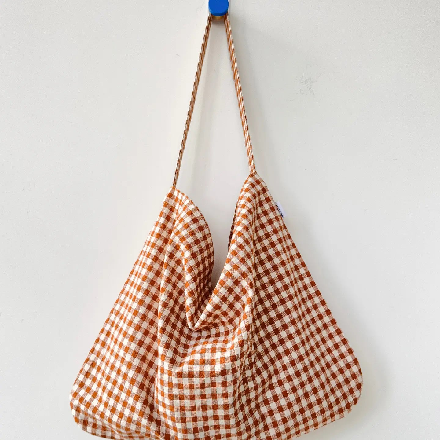Happy Carry Canvas Tote Bag — Cinnamon Gingham