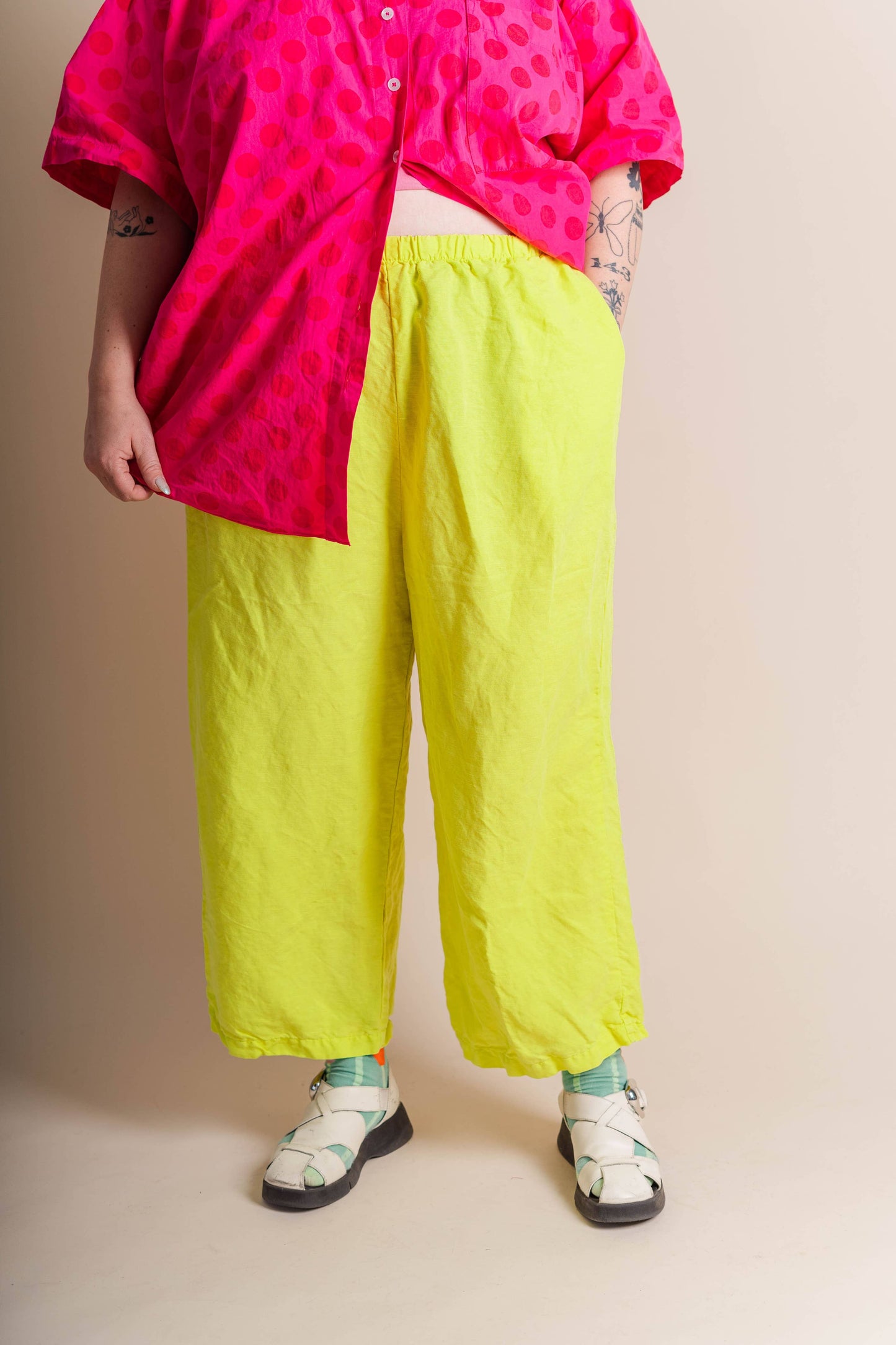 Bright Yellow Linen Pant