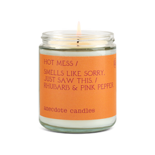 Load image into Gallery viewer, Hot Mess (Rhubarb &amp; Pink Pepper) Glass Jar Candle
