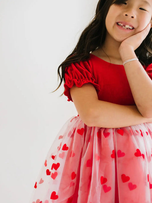 Rose Dress - Heart Print