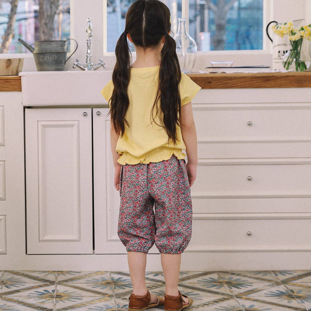 Floral Print Capri Balloon Baggy Pants