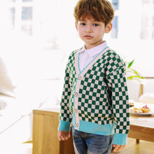 Load image into Gallery viewer, Colorblock Checkered Jacquard Cardigan
