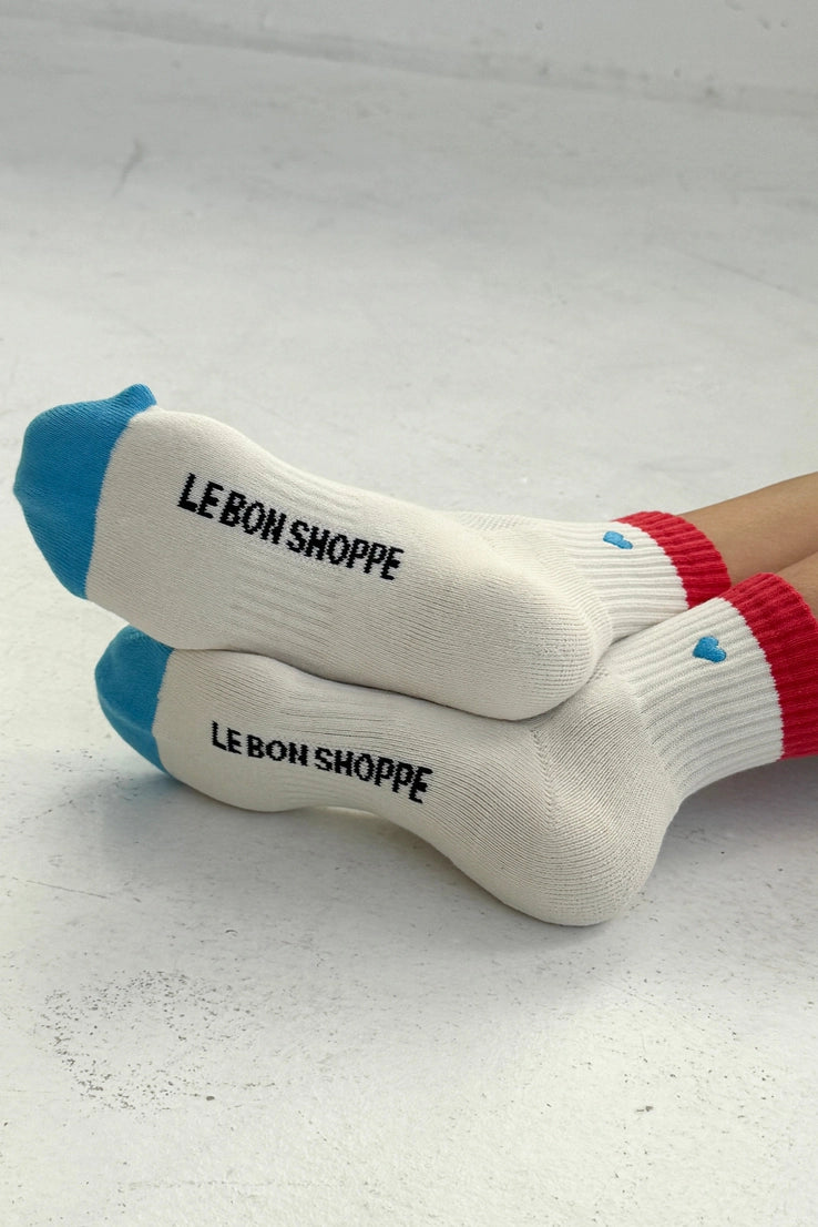 Embroidered Color Block Girlfriend Socks