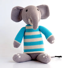 Load image into Gallery viewer, Handmade Knit Elephant - Blue
