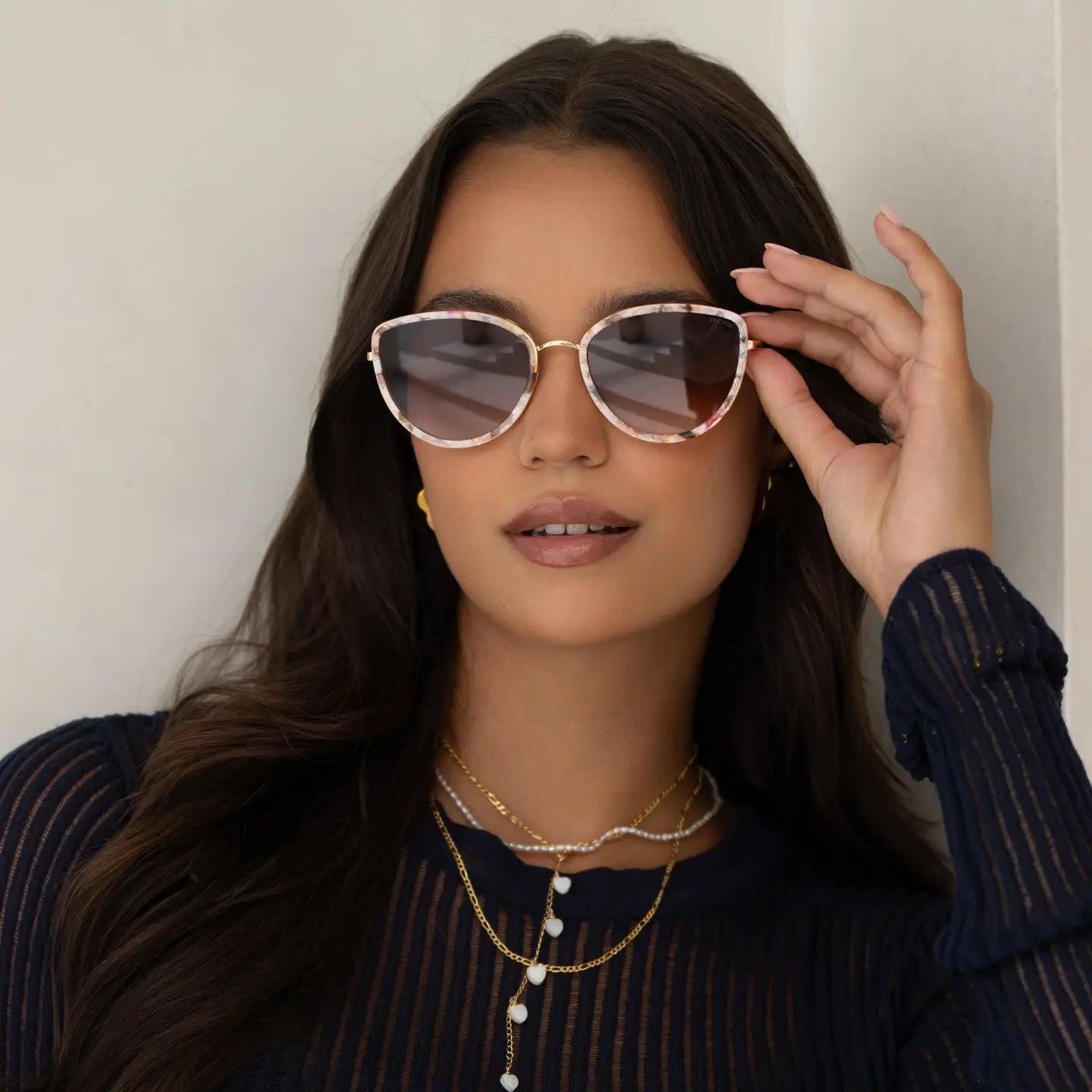 Luna Acetate Womens Cat Eye Sunglasses - Rose Tortoise