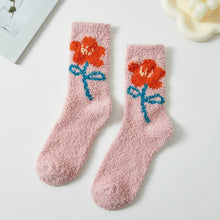 Load image into Gallery viewer, Flower Petal Fuzzy Socks
