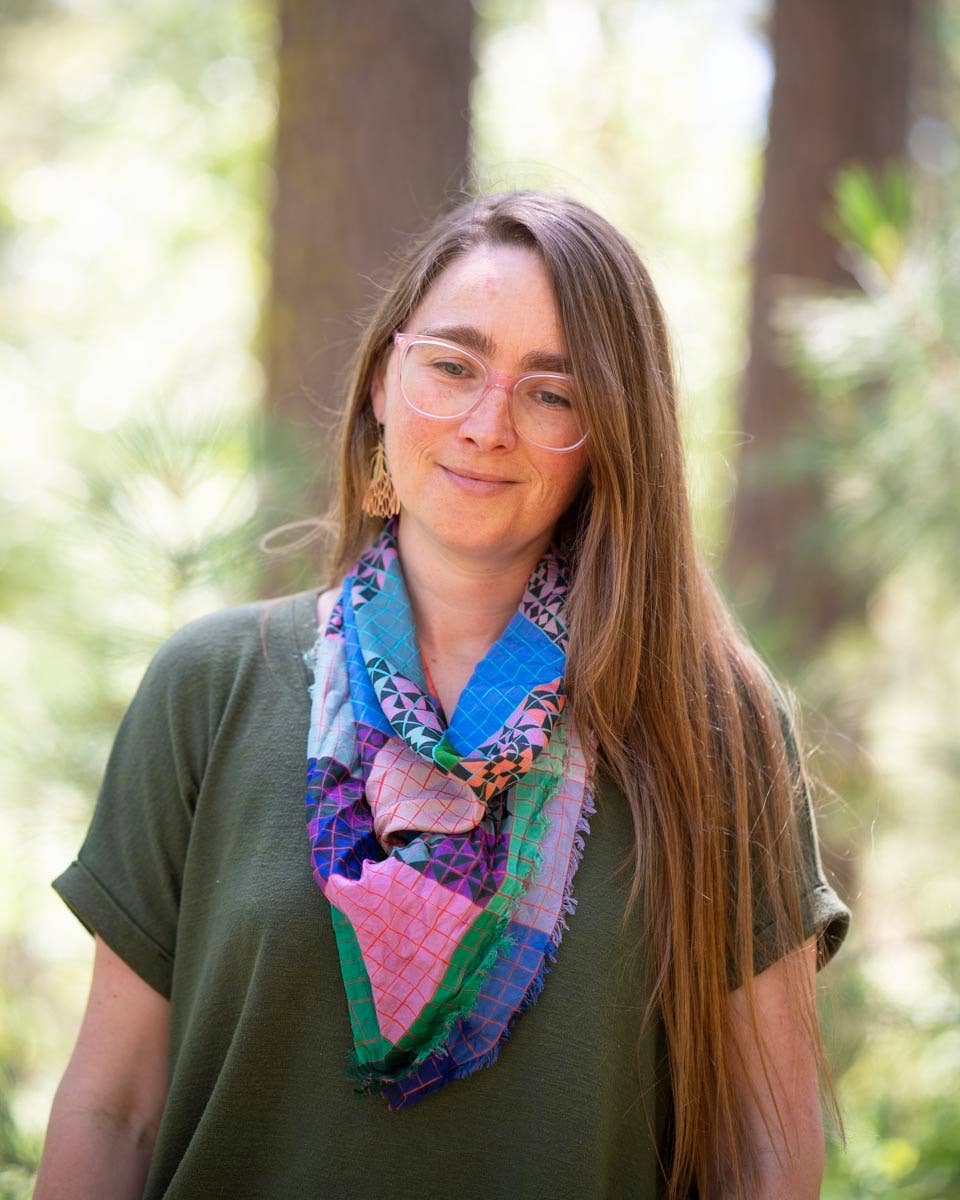 Summer in the Desert Patchwork - Pure Silk Bandana Scarf