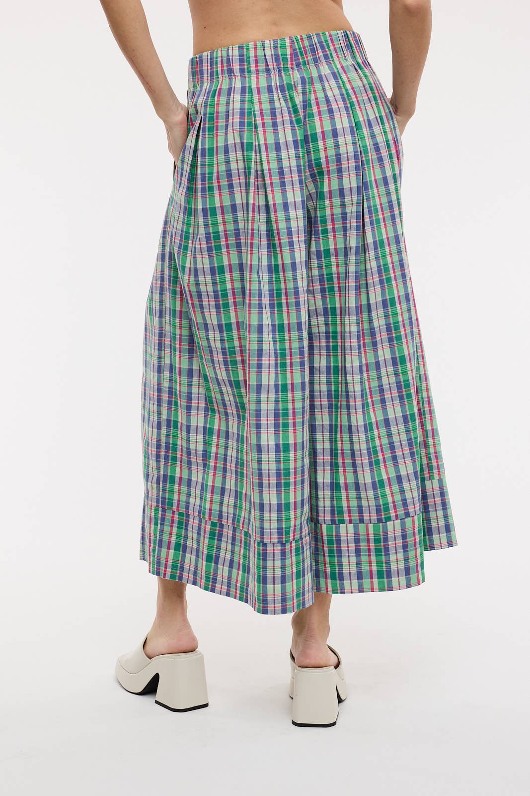 Plaid Wide Leg Pants