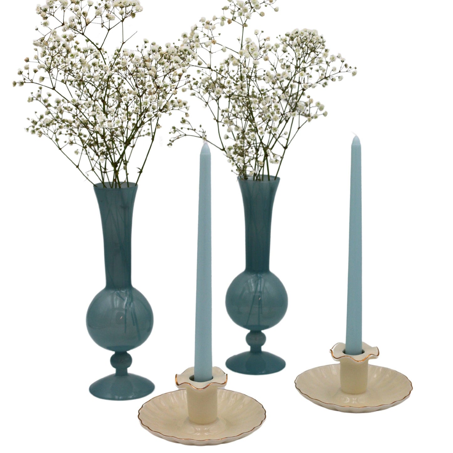 Gilded Cream Candle Holder