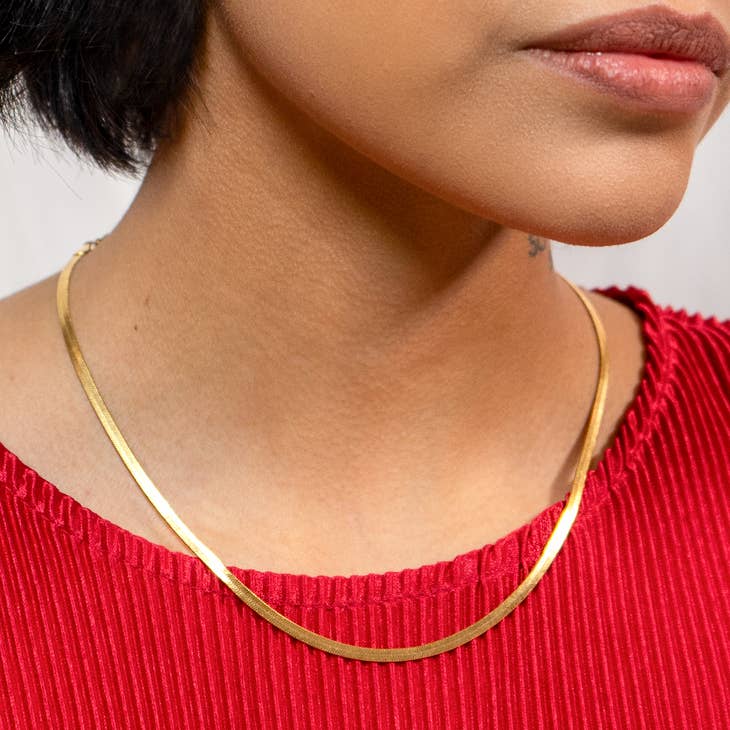 Zoe 24K Gold Plated Snake Chain Necklace