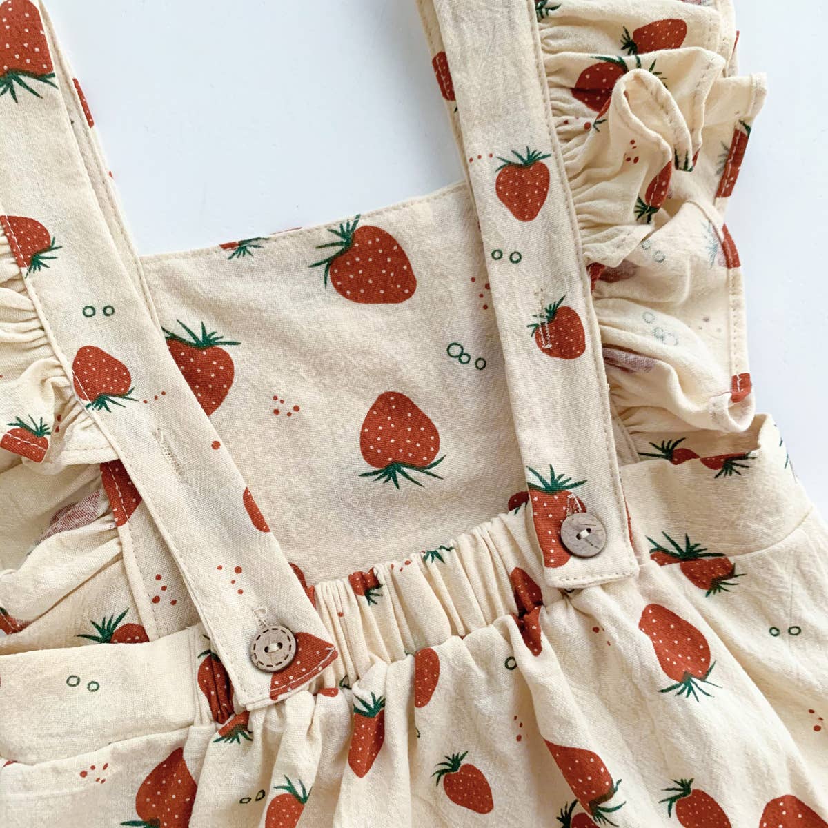 Strawberry Print Ruffle Romper