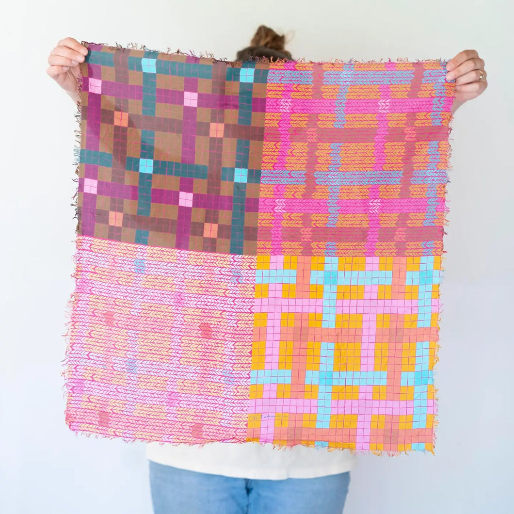 Summer in the Desert Knit & Weave - Pure Silk Bandana Scarf