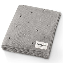 Load image into Gallery viewer, 100% Organic Cotton Pointelle Swaddle Receiving Baby Blanket - Gray
