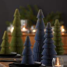 Load image into Gallery viewer, Honeycomb trees, vintage folding paper, Christmas, Winter
