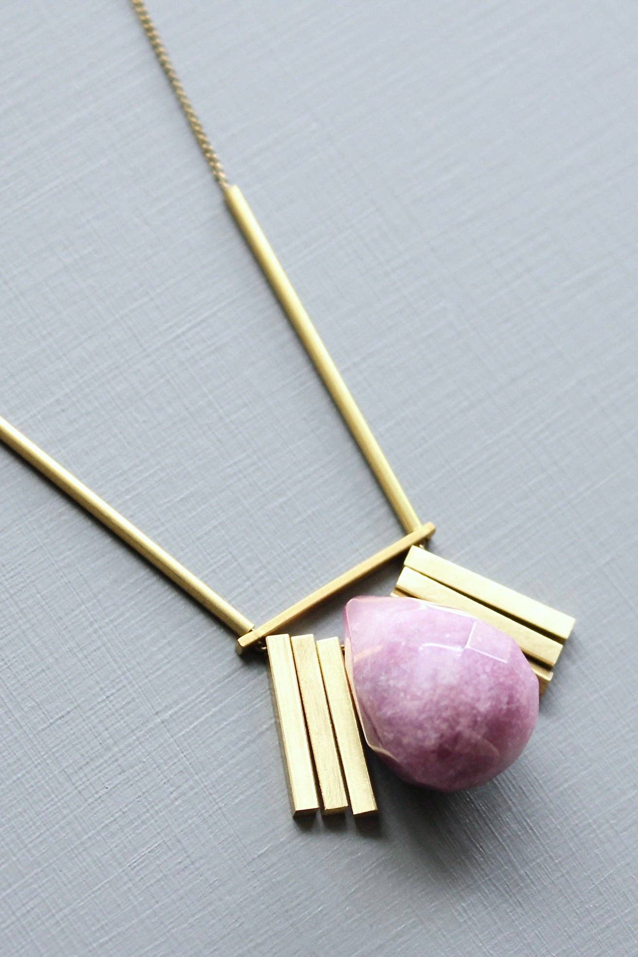 Purple ArtDeco pendant necklace