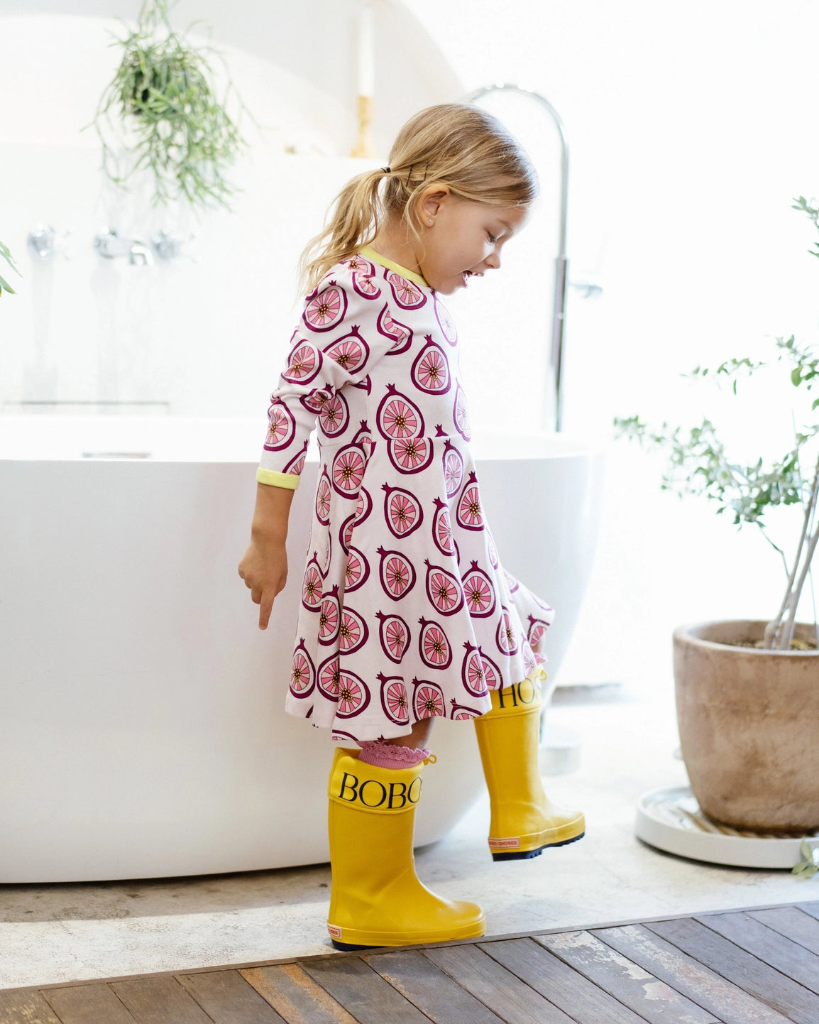 Organic Cotton Mia Dress - Pomegranate
