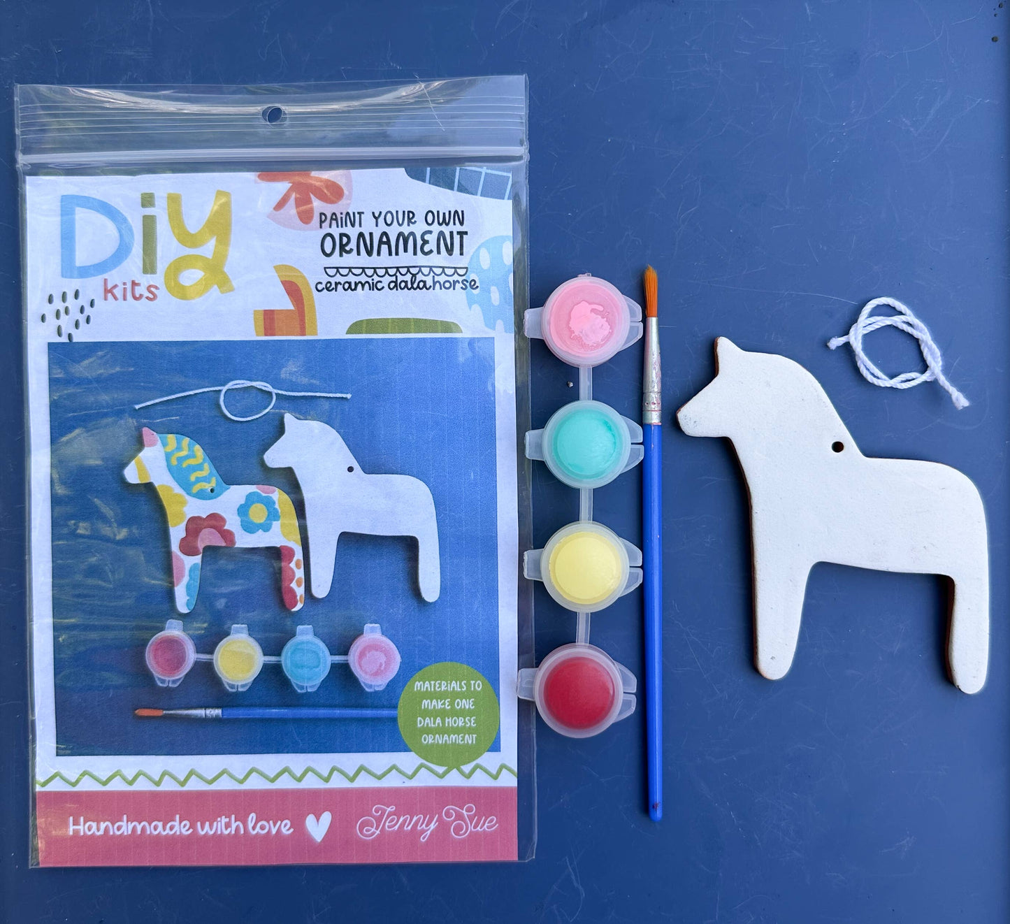 DIY Ceramic Ornament Kit – Dala Horse – Contemporary Colors