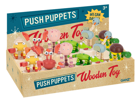 Wooden Coastal Push Puppets - Several Styles