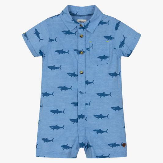 Baby Shark Silhouette Woven Romper