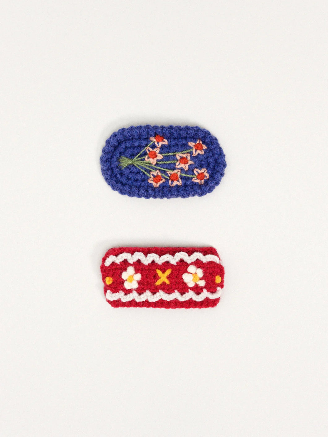 Polly Crochet Hair Clips - Red Multi